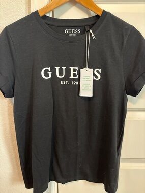 NWT Women’s Guess Black Tee with White Logo